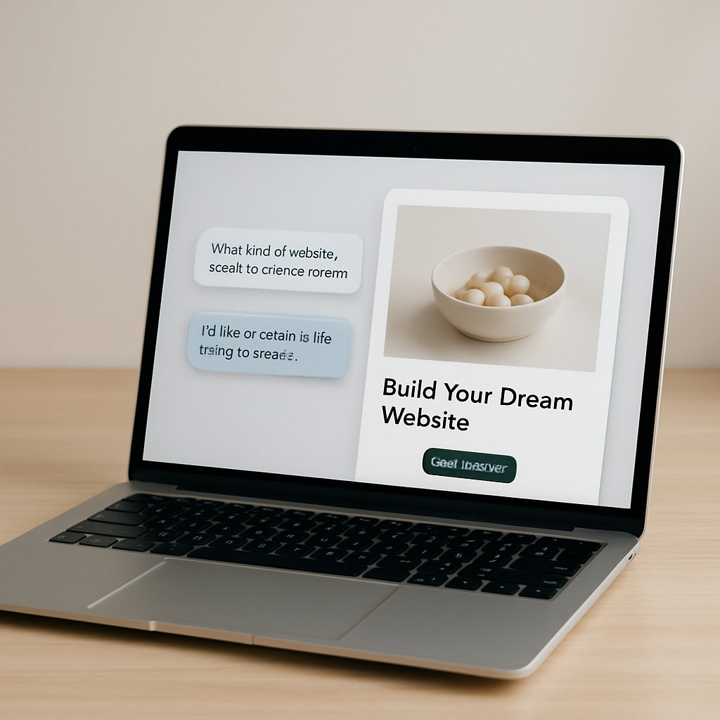 Chat interface showing real-time website design adjustments through conversational AI